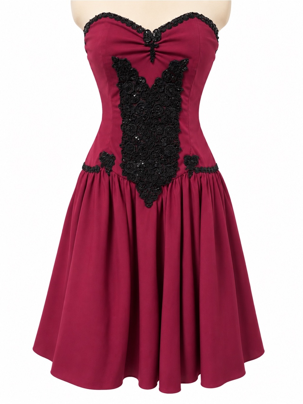 Gothic Princess Red Velvet Mini Dress (handmade)
